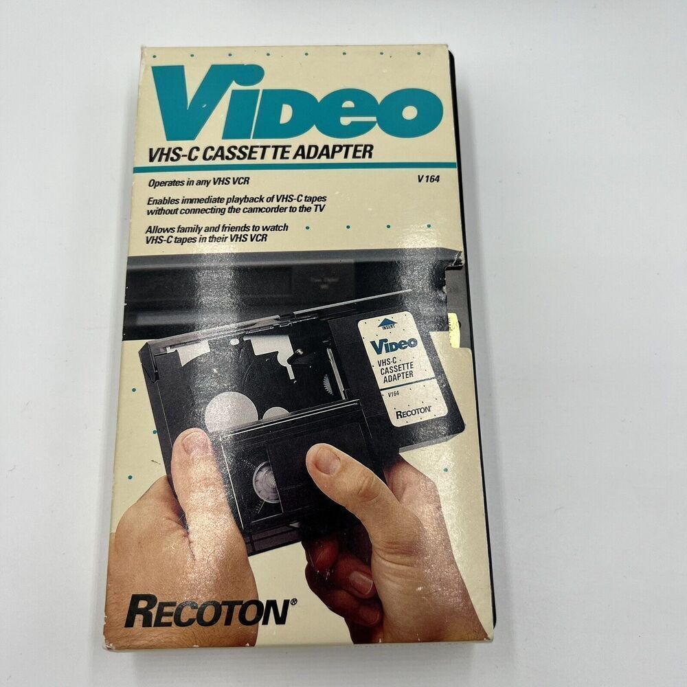 RECOTON VHS-C CASSETTE ADAPTER ~ PLAY VHS-C ON VHS STANDARD VCR